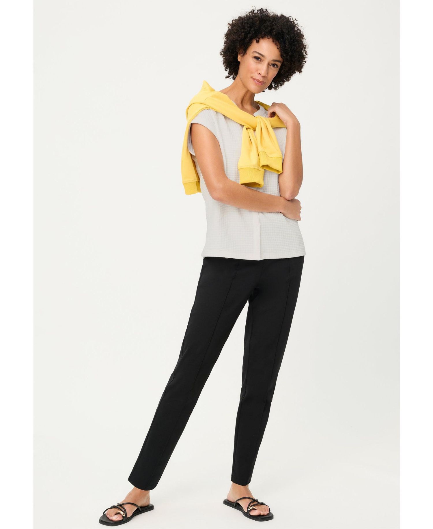 Women's waffle Knit Button Front T-Shirt