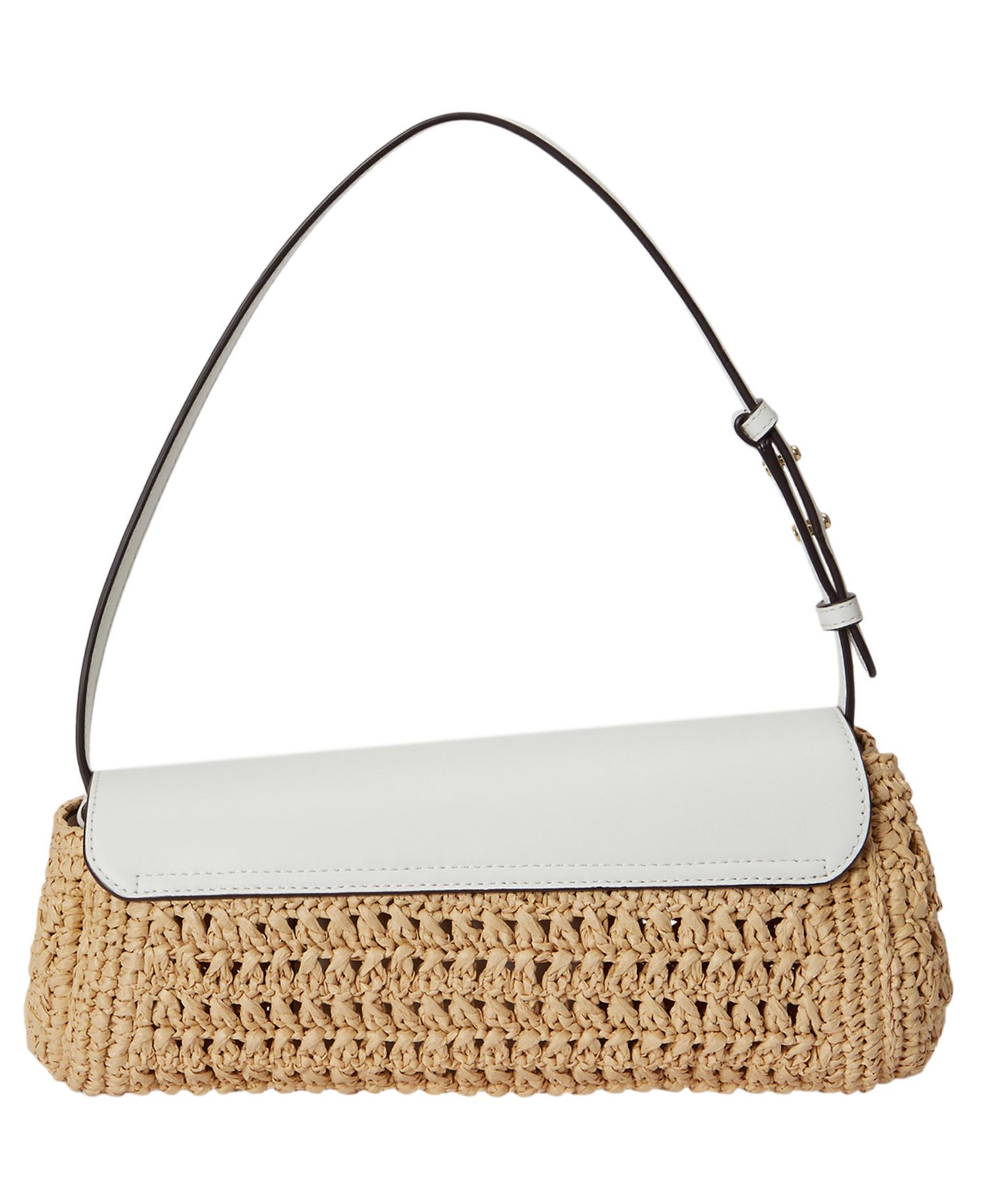 Tasha Straw Small East-West Shoulder Bag