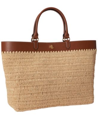 Leather Straw Extra-Large Kyla Tote Bag 