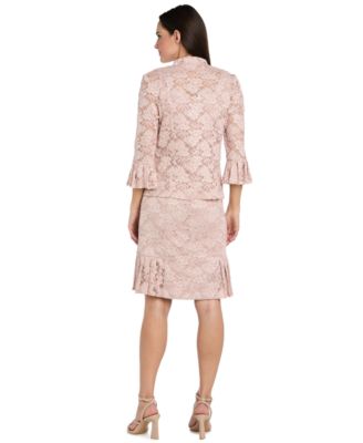 Petite Lace Pleat Hem Jacket Dress