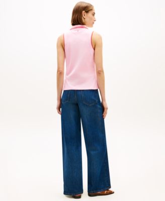 Women's Sleeveless Script Polo T-Shirt