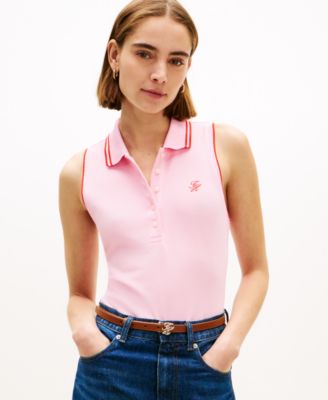 Women's Sleeveless Script Polo T-Shirt