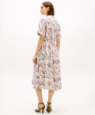 Women's Essential Collared Midi Shirt Dress
