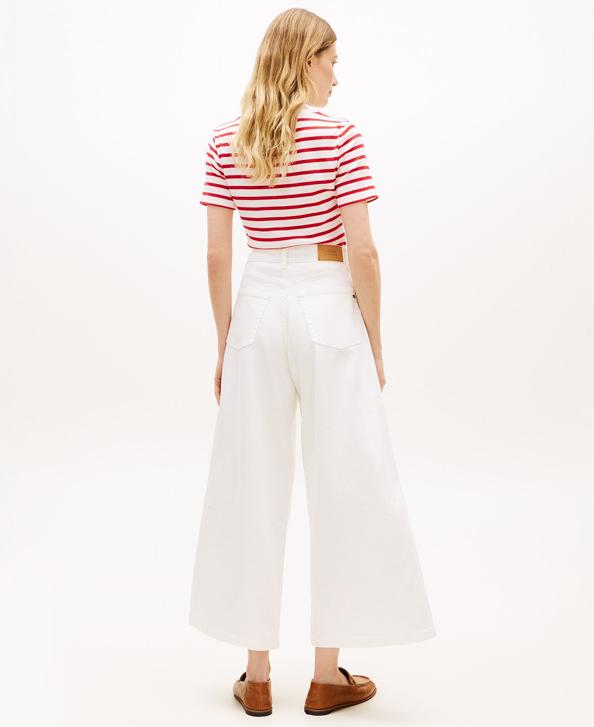 Tommy Hilfiger Women's White Wide-Leg Patch Jeans view 4 — MAYCSS fashion products