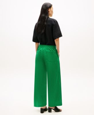 Women's Linen Wide-Leg Pull-On Pants