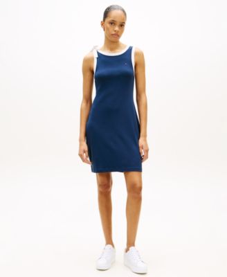 Women's Ribbed Bow Sleeveless Dress
