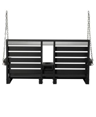 Outdoor 54" HDPE With Cupholders Porch Swing Bench