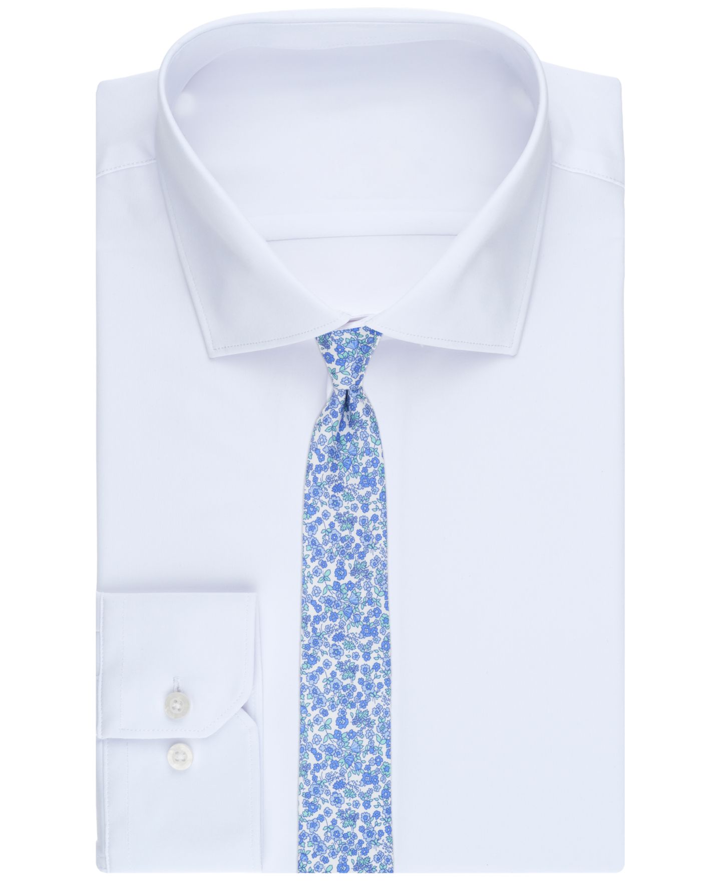 Мужской галстук Bar III Hanford Floral Skinny Tie, цвет: Синий — фото 3