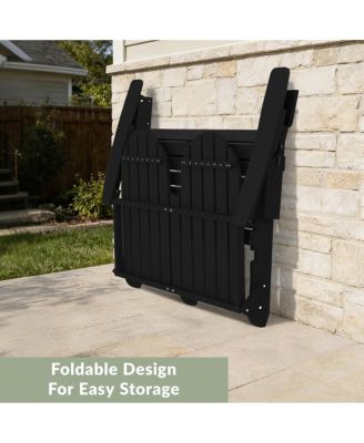 Outdoor Patio HDPE Folding Adirondack Garden Bench