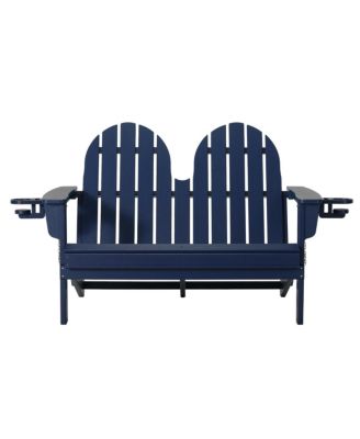 Outdoor Patio HDPE Folding Adirondack Garden Bench