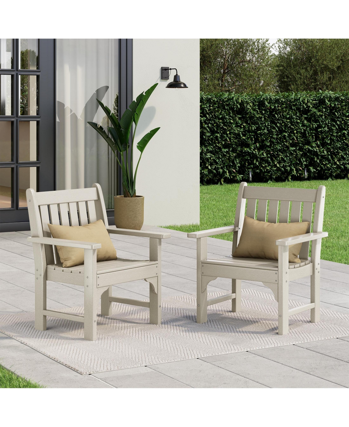 WestinTrends Outdoor Patio Hdpe Adirondack Dining Arm Chairs (Set of