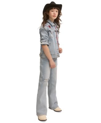 Girls' 7-16 Oversized Western Trucker Jacket