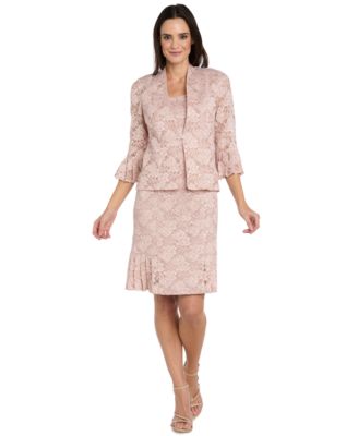 Women's Lace Pleat Hem-Jacket Dress