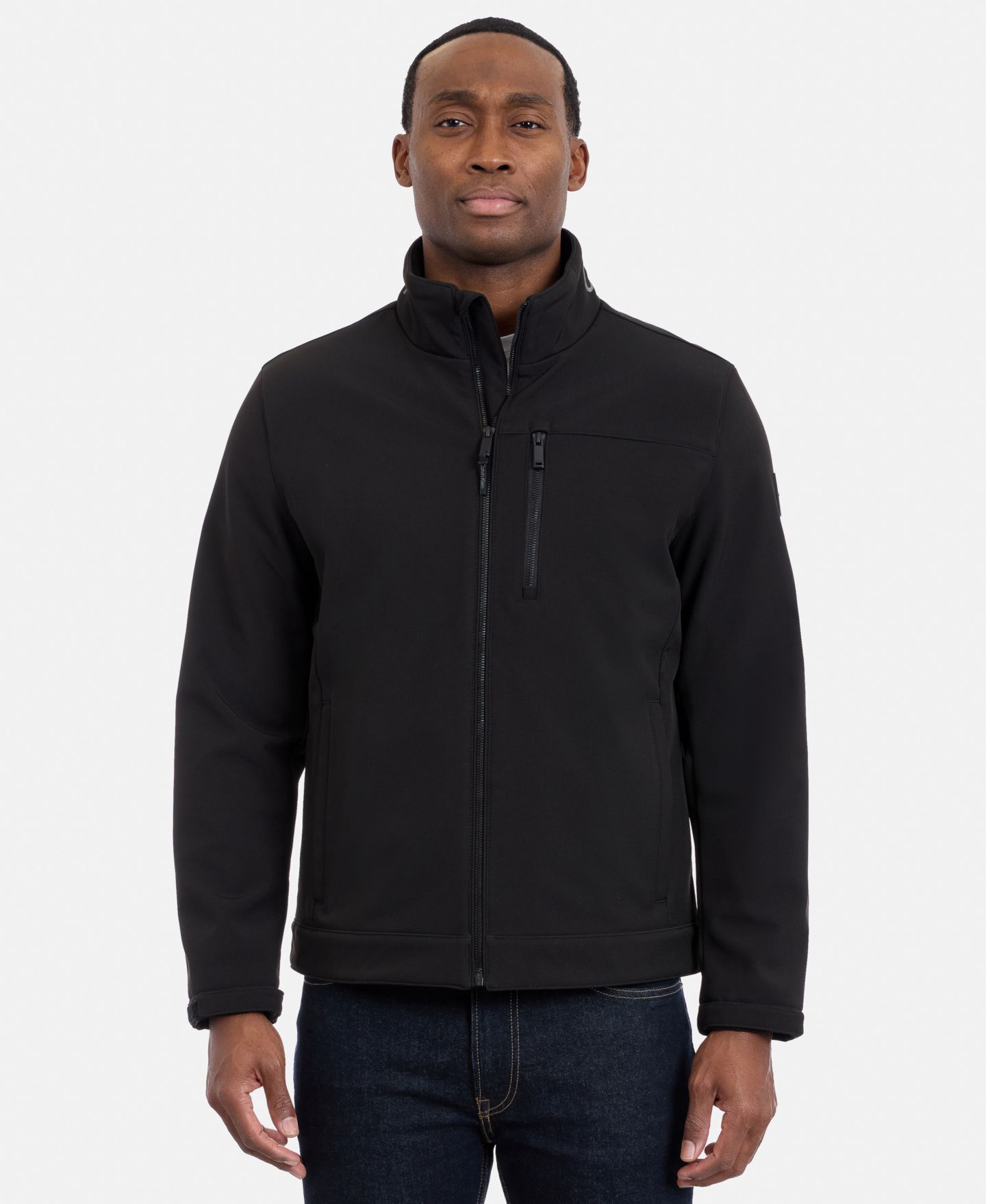 Мужская куртка Calvin Klein Water Resistant Softshell, цвет: Чёрный — фото 2