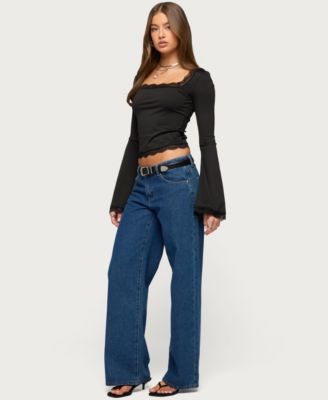 Women's Kailin Lacey Flared Sleeve Top