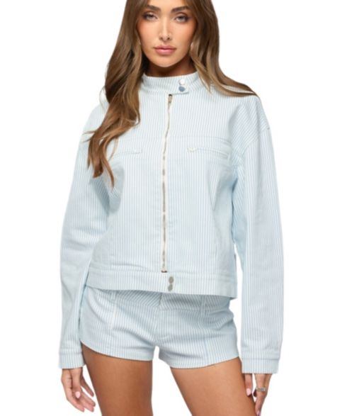 Женские куртки Edikted Myah Pinstripe Moto Jacket