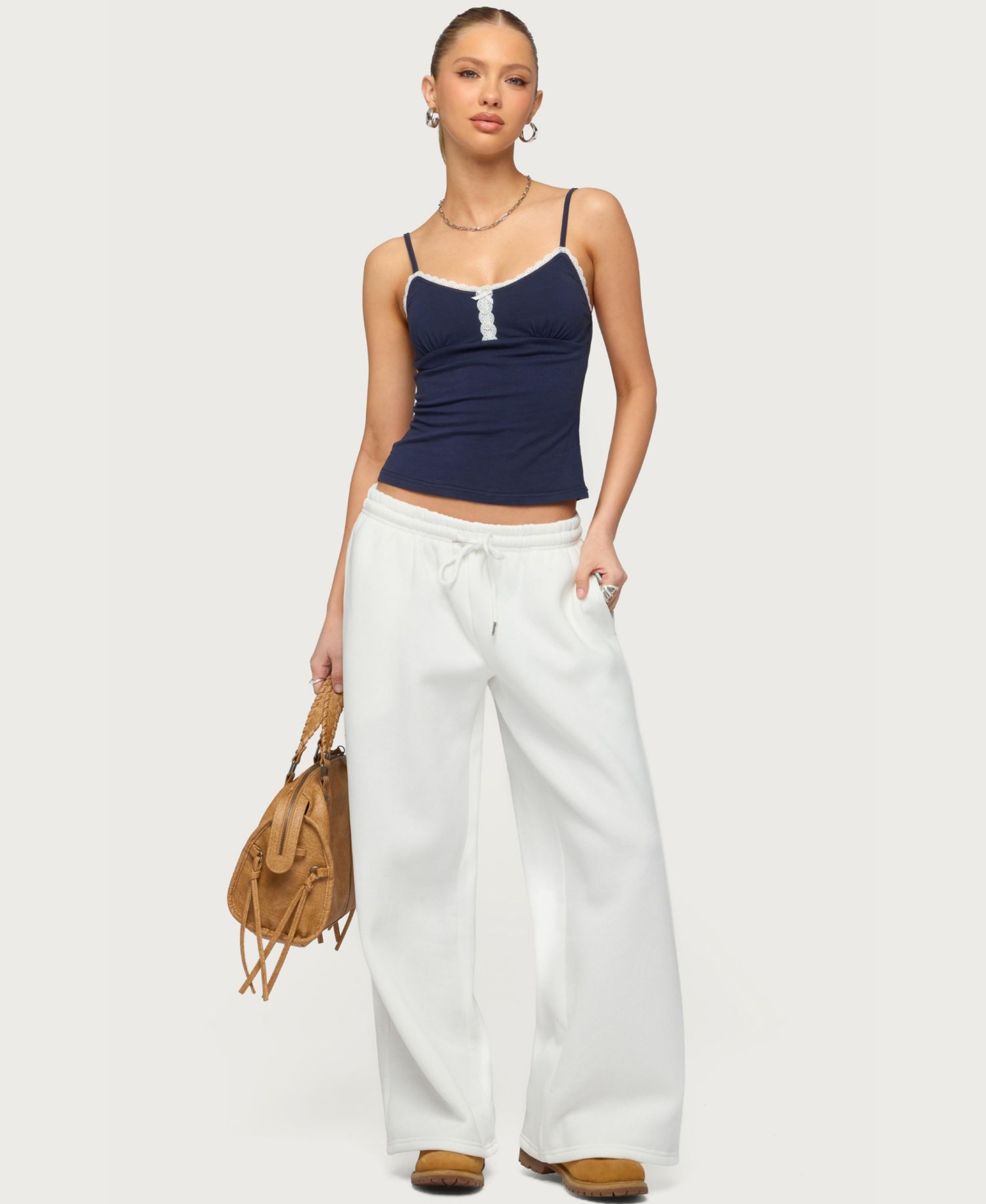 Women's Olezka Contrast Lacey Tank Top
