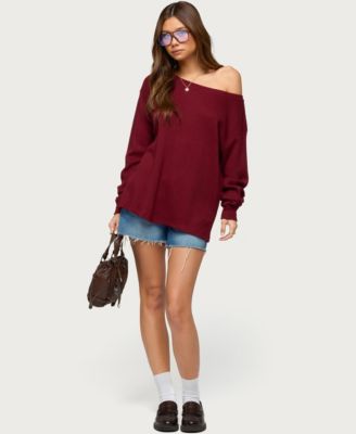Women's Damari One Shoulder Oversized Waffle Top