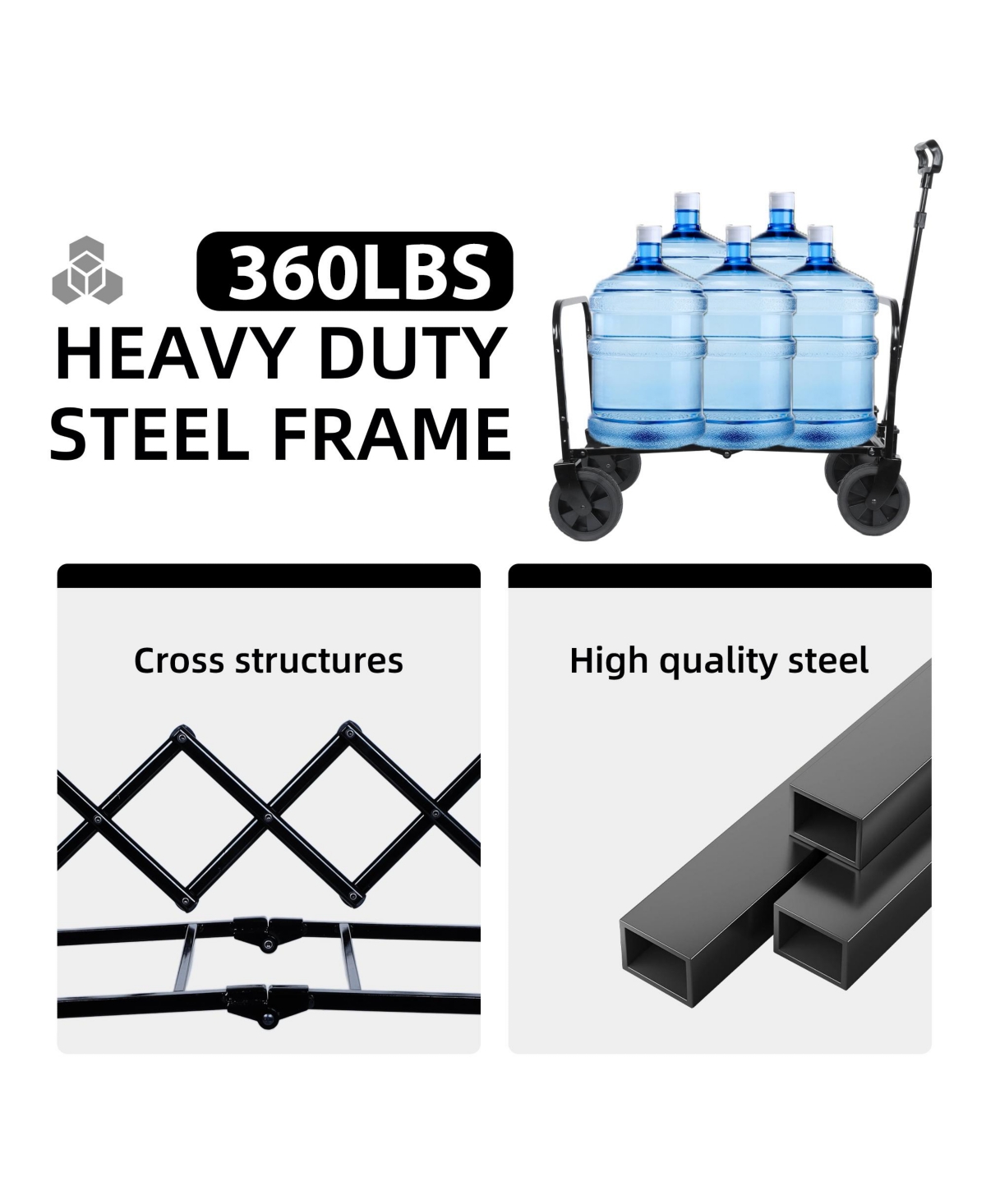 Rainsken Convertible Folding 4-Wheel Wagon Cart