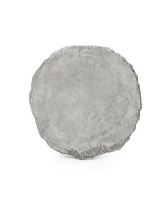  Outdoor Side Table, 18.7" MgO Patio Accent with Textured Base & Smooth Round Top