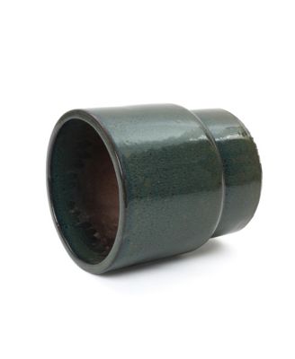 12" Dia Deep Green Round Ceramic Planter Pot, Modern Indoor Outdoor Pot for Plants with Drainage