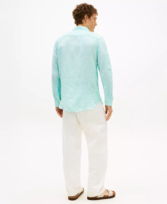 Men's 100% Linen Bengal Stripe Shirt - thumbnail 2