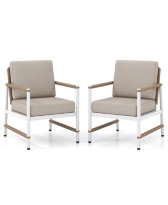 Set Of 4 Patio Furniture Set Patio Loveseat Sofa w/ a Coffee Table 2 Single Couch