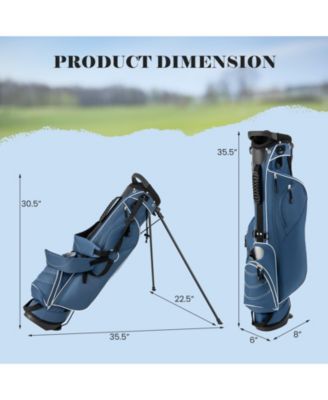 Golf Stand Cart Bag with 4-Way Divider, Organizer Pockets, Carry Strap