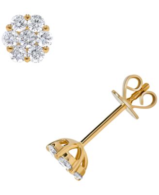Diamond Cluster Earrings (1/2 ct. t.w.) in 14k Yellow Gold