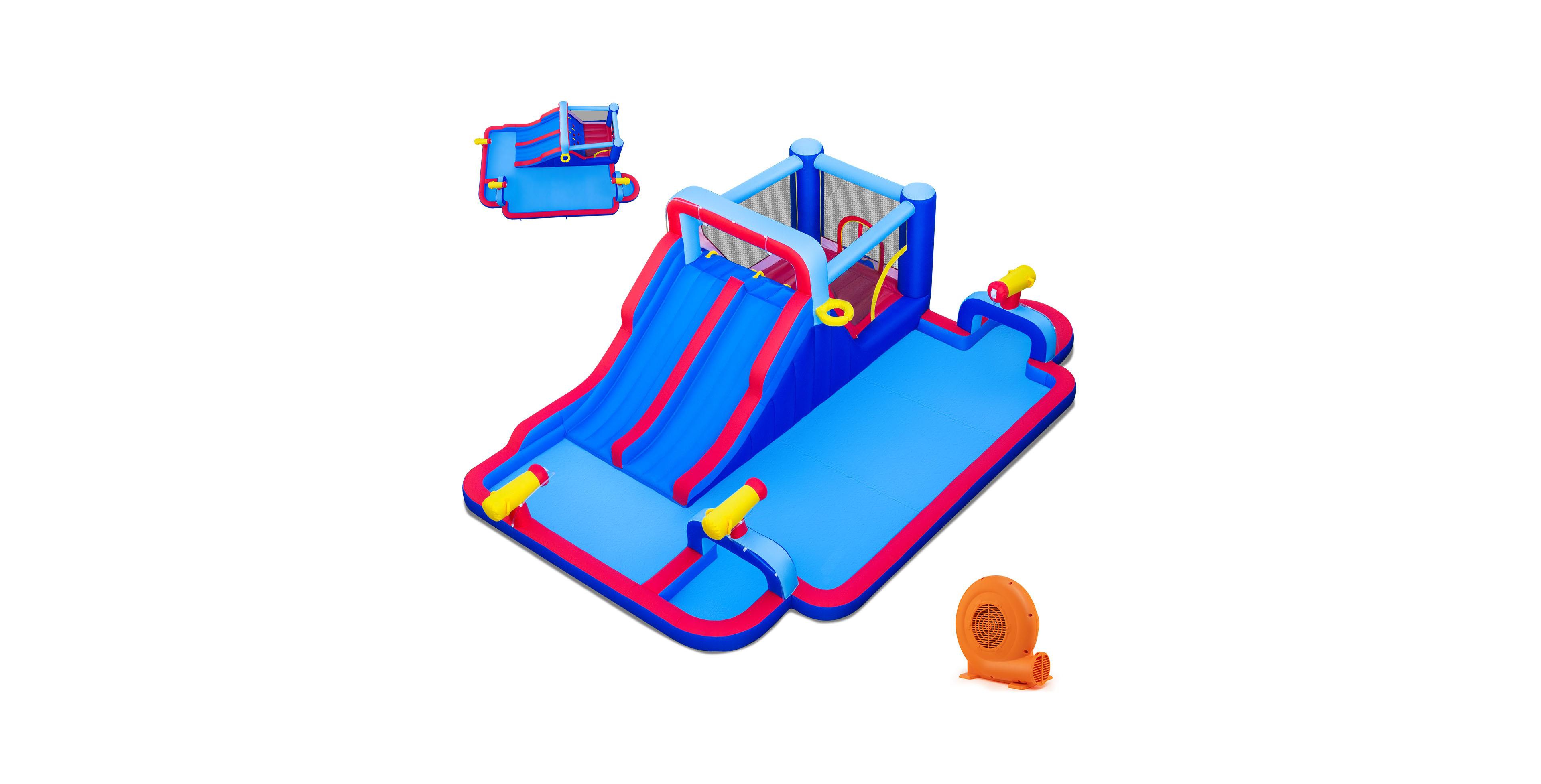 Mecale Inflatable Bounce House with 2 Water Slides & 3 Water Cannons, 680W Blower Included