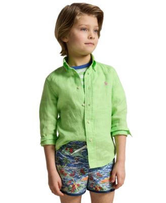 Boys' 2-7 Linen Long-Sleeve Shirt