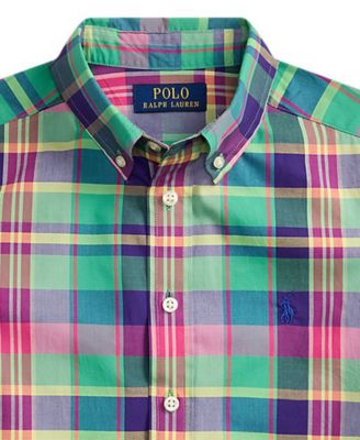 Boys' 8-20 Gingham Poplin Short-Sleeve Shirt