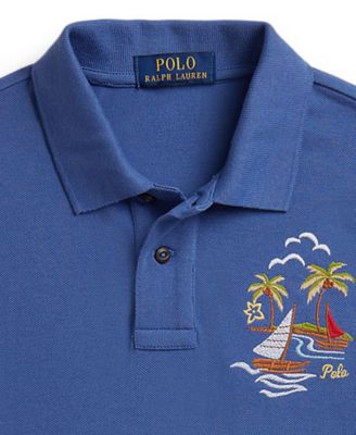 Boys' 8-20 Embroidered Mesh Short-Sleeve Polo Shirt