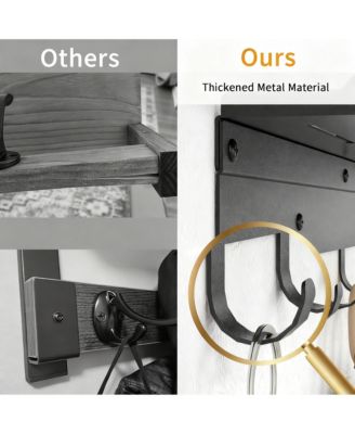 7-Hook Wall Coat Rack with Storage Shelf