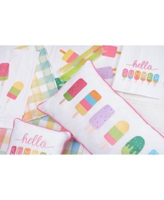 Popsicles Embroidered Piped Throw Pillow, 12" x 24