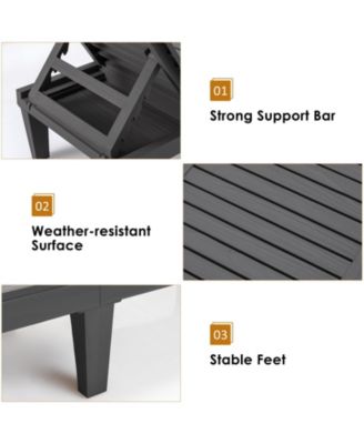 Patiojoy 2 PCS Lounge Chair Chaise Recliner Weather Resistant Adjustable Outdoor