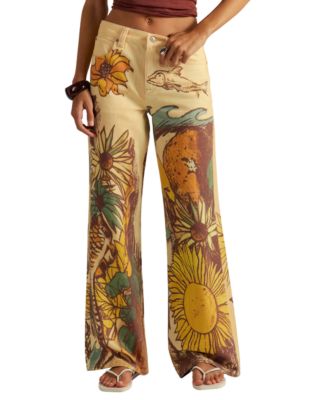 Women's Printed Straight-Leg Jeans