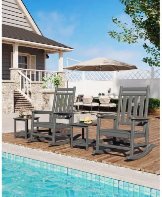 TrailBlaze in Adirondack Square Outdoor Side Table,2-Tier Storage Patio Side Table