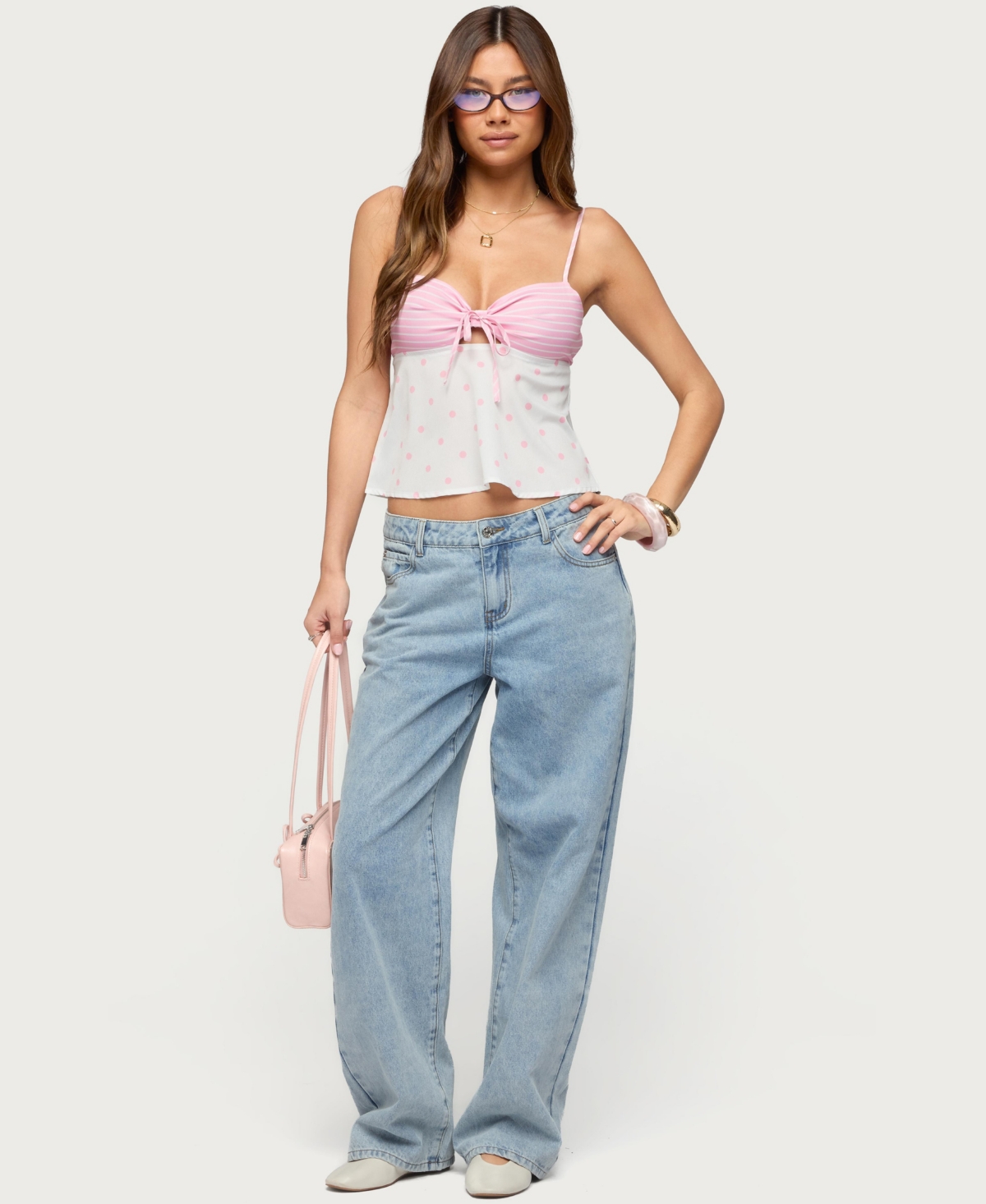 Edikted Women's Tilly Mixed Print Top