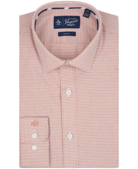 Мужская рубашка Original Penguin Spread-Collar Dress Shirt, цвет: Светлый оранжевый