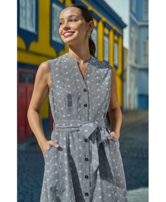 Women's Broderie Embroidered Shirt Dress