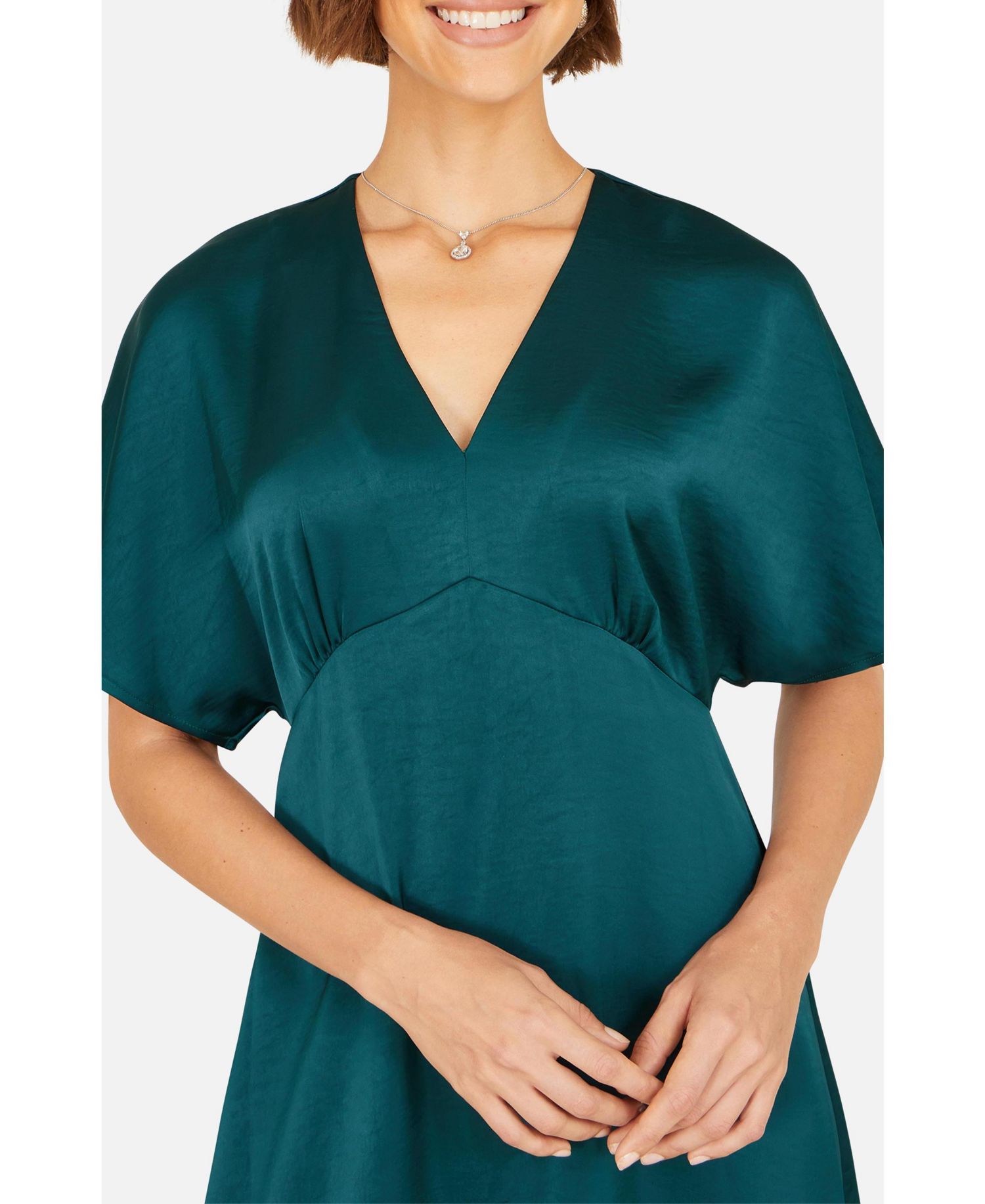 Women's Satin Midi Kimono Dress