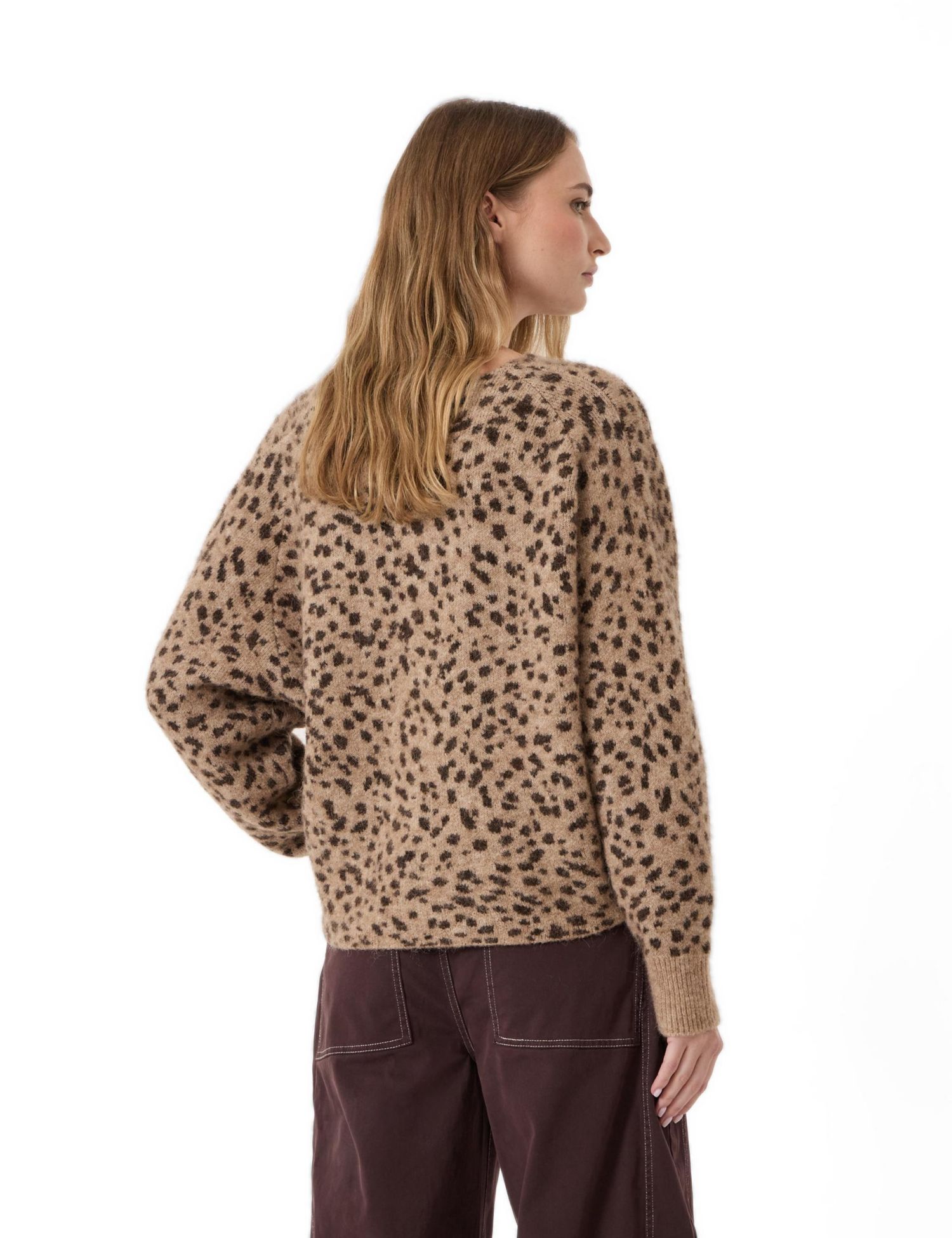 Women's Betty Wool Blend Patterned Wrap Jumper