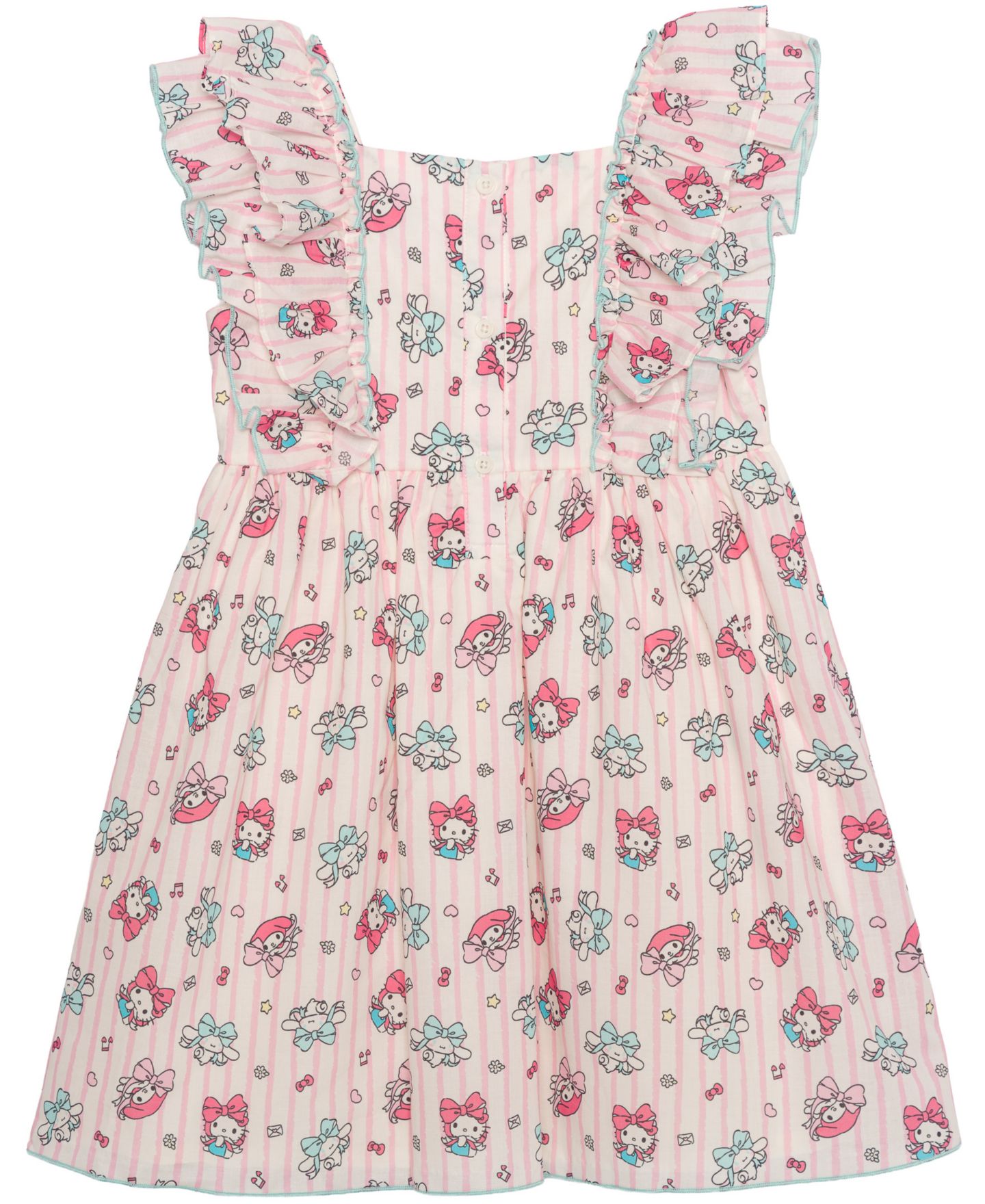 Платье Hello Kitty Sleeveless Square-Neck Dress для девочек, цвет: Слоновая кость / Розовый — фото 2