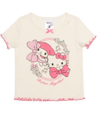 Girls' 2T-6X Crewneck Top and Elastic Shorts, 2-Piece Set