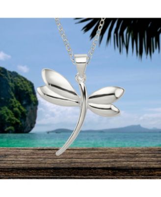 925 Sterling Silver Polished Dragonfly Necklace Pendant Necklace