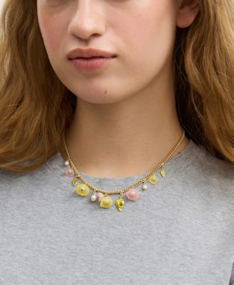 Faux Stone Floral Statement Bib Necklace