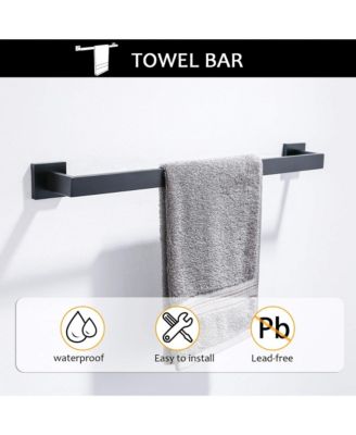 5 Pieces Bathroom Hardware Set, Towel Bar, Towel Holder, Toilet Paper Holder and Towel Hook, Stainless Steel Bath Accessories Kit