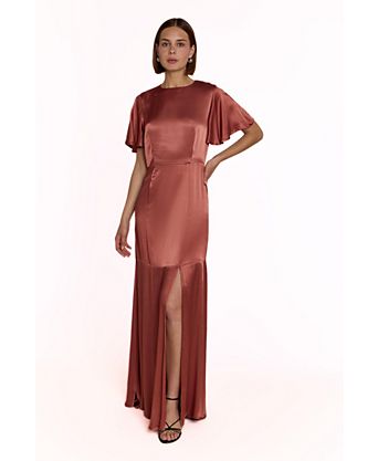 maxi graduation dress Bridgette As a sleeveless maxi dress for women Women's Orange Maxi Graduation Dresses