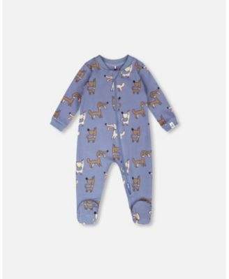 Baby Boys Cotton One-Piece Pyjama Dog Print